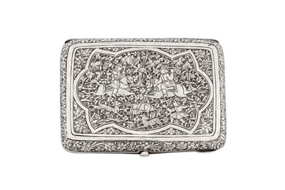 Lot 384 - AN EARLY 20TH CENTURY PERSIAN (IRANIAN) SILVER CIGARETTE CASE