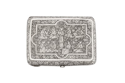 Lot 384 - AN EARLY 20TH CENTURY PERSIAN (IRANIAN) SILVER CIGARETTE CASE