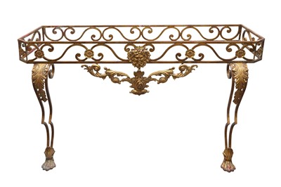 Lot 404 - A GILT METAL CONSOLE TABLE