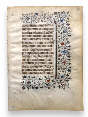 Lot 38 - Illuminated Vellum Manuscript Leaf.