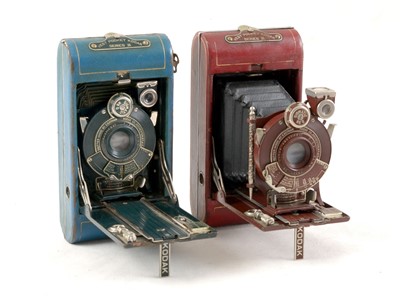 Lot 2 - Burgundy & Blue Vest Pocket Kodak Series III Camera Sets