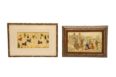 Lot 242 - A LATE 19TH CENTURY PERSIAN PAINTING ON WOOD