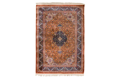 Lot 7 - EXTREMELY FINE SIGNED SILK QUM RUG, CENTRAL PERSIA