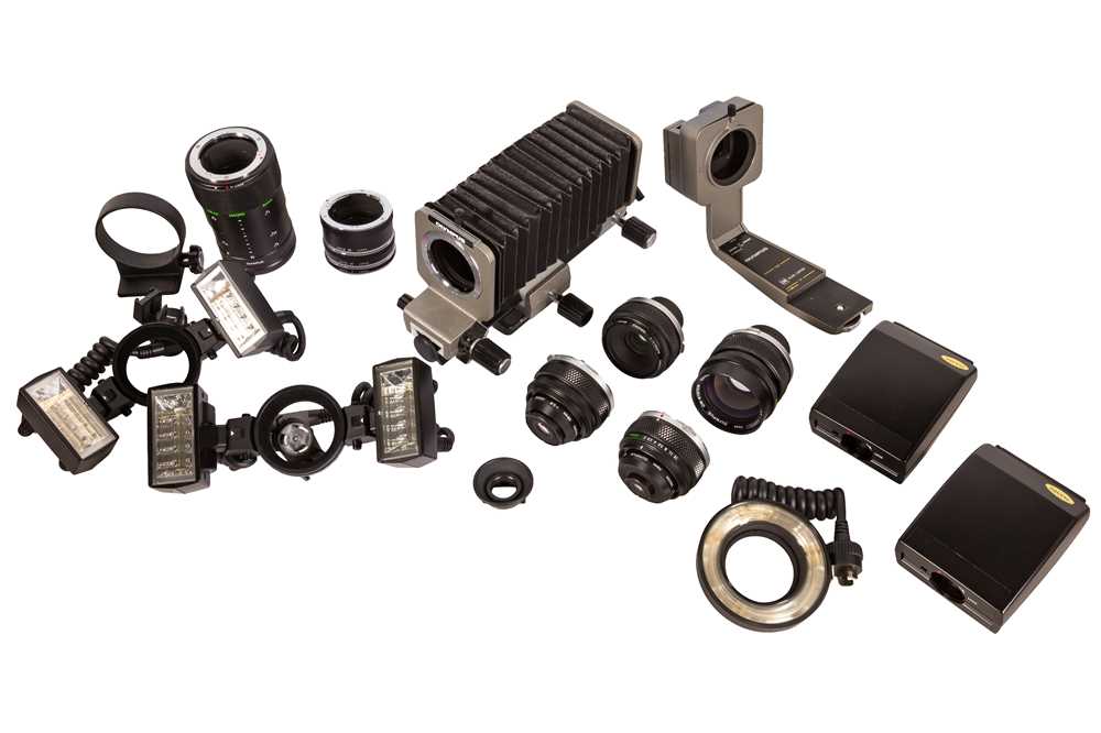 Lot 70 - An Extensive Olympus OM System Bellows Macro Outfit