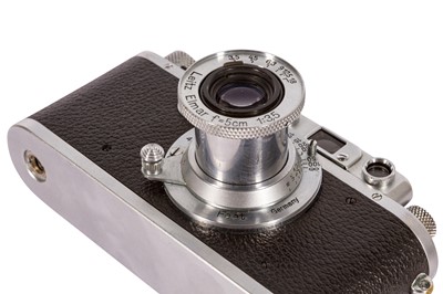 Lot 384 - A Leica III Upgraded to IIIf Black Dial Rangefinder Camera
