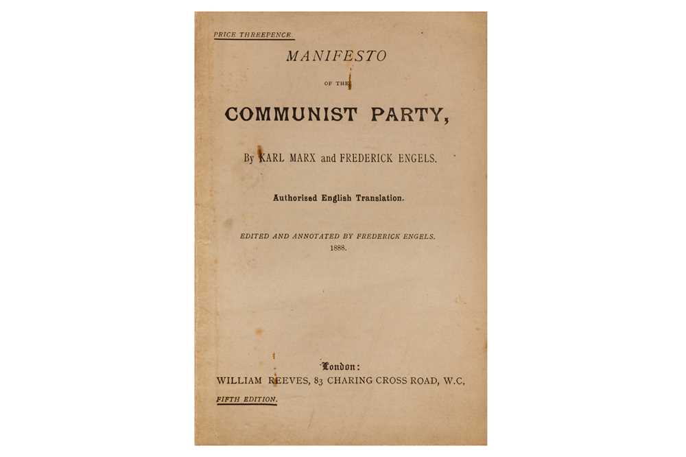 Lot 122 - Marx & Engels. Manifesto of the Communist Party. fifth ed. 1888