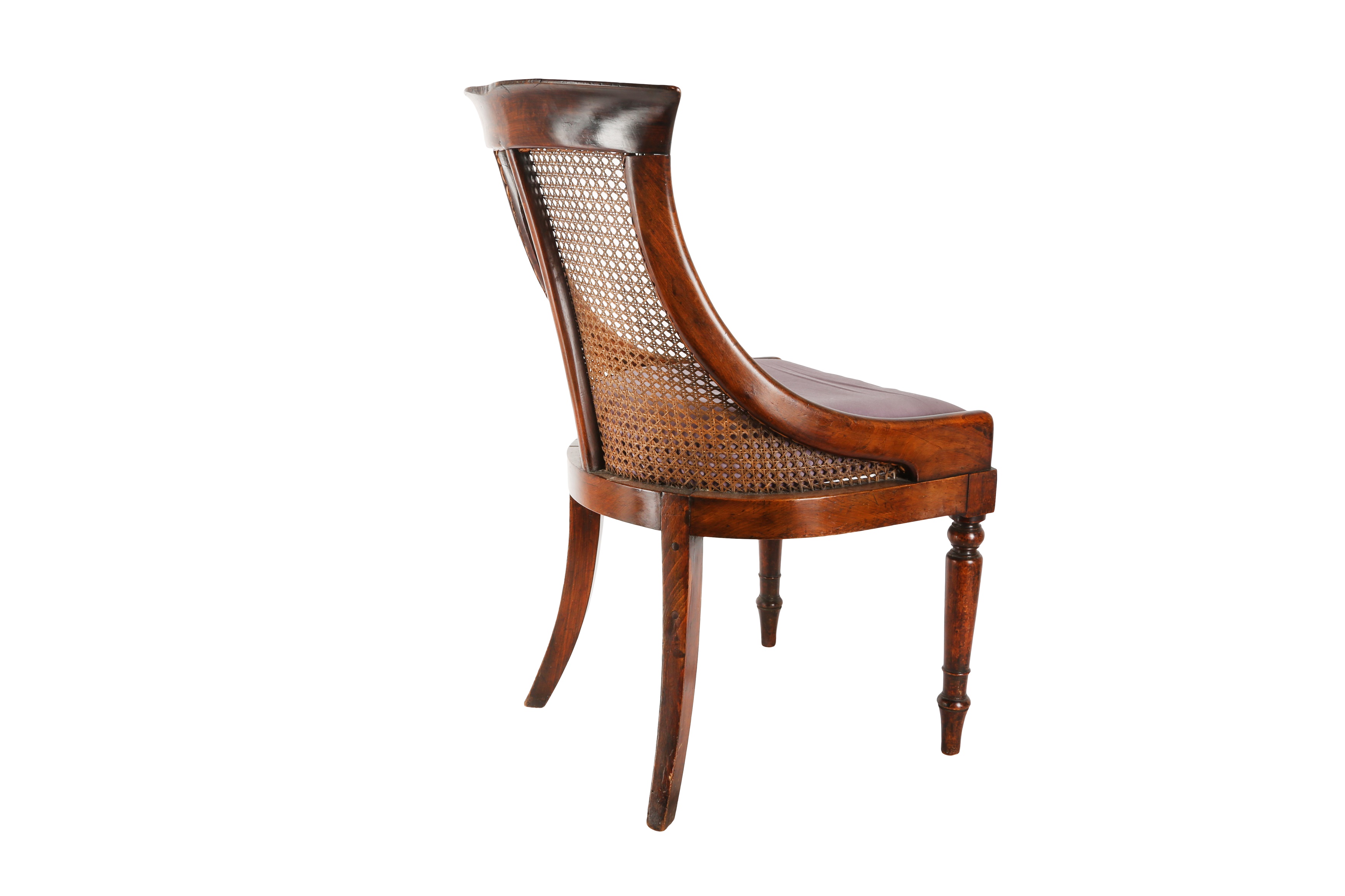 Lot 420 - A REGENCY PERIOD SIMULATED ROSEWOOD CANED