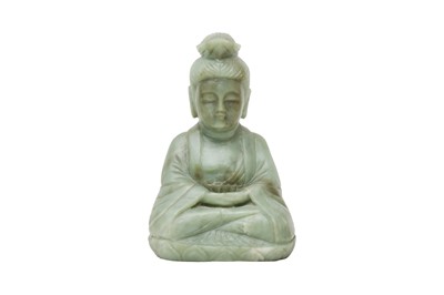 Lot 210 - A CHINESE HARDSTONE CARVING OF BUDDHA, 20TH CENTURY