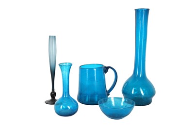 Lot 179 - A COLLECTION OF BLUE STUDIO GLASSWARE