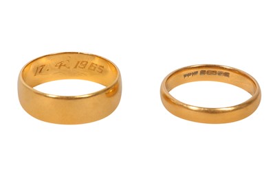Lot 11 - TWO 22CT GOLD WEDDING BANDS