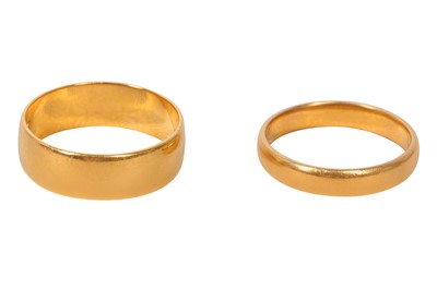 Lot 11 - TWO 22CT GOLD WEDDING BANDS