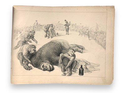 Lot 291 - Gorilla Fight. He awoke the next Morning and found Himself Famous!!