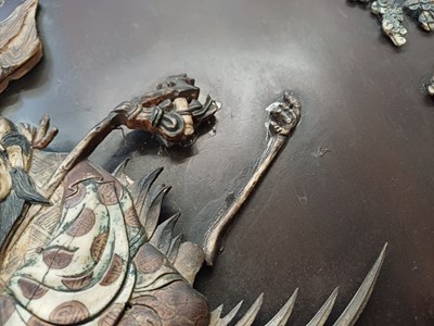 Lot 205 - λ A RARE CHINESE BONE AND IVORY-INLAID HONGMU AND ZITAN 'XIWANGMU' PANEL