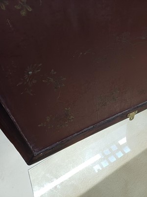 Lot 205 - λ A RARE CHINESE BONE AND IVORY-INLAID HONGMU AND ZITAN 'XIWANGMU' PANEL