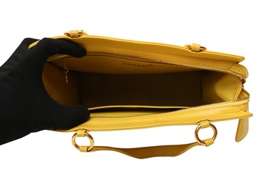 Lot 7 - Chanel Mustard Logo Pocket Tote Bag