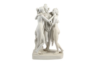 Lot 137 - A LIMITED EDITION PARIANWARE PORCELAIN GROUP OF CANOVAS THREE GRACES, LATE 20TH CENTURY
