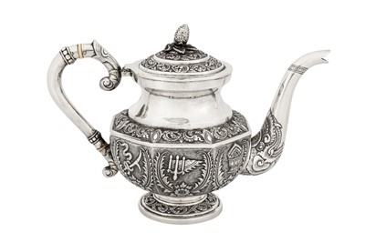 Lot 125 - An early 20th century Siamese (Thai) unmarked silver teapot, probably Bangkok circa 1930