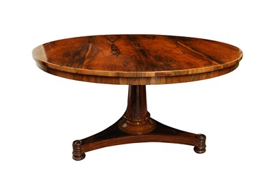Lot 49 - A WILLIAM IV ROSEWOOD CIRCULAR BREAKFAST TABLE