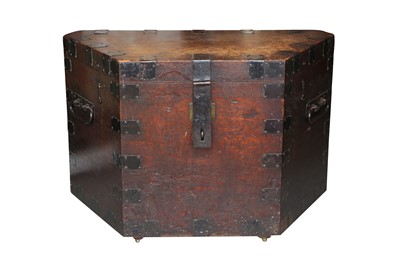 Lot 492 - AN EARLY 19TH CENTURY IRON BOUND SILVER CHEST FOR HRH PRINCE FREDERICK, DUKE OF YORK AND ALBANY