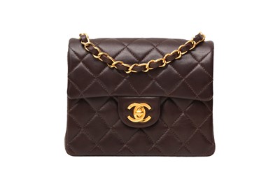 Lot 268 - Chanel Brown Square Small Flap Bag