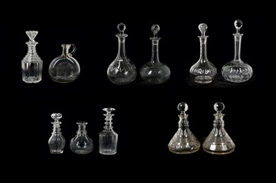 Lot 112 - A COLLECTION OF DECANTERS, MAINLY 19TH CENTURY