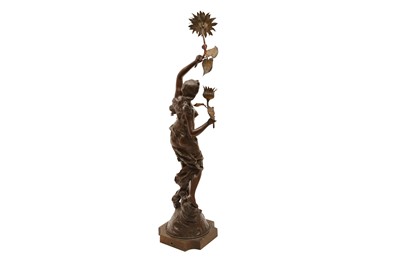 Lot 3 - EDOUARD DROUOT (FRENCH, 1859-1945) - A BRONZE FIGURE OF A SEMI-CLAD MAIDEN