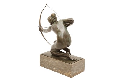 Lot 470 - RUDOLF HENN (GERMAN, 1880-1955), A PATINATED CAST BRONZE FIGURE OF DIANA