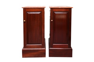 Lot 508 - A PAIR OF VICTORIAN STYLE MAHOGANY BEDSIDE CABINETS