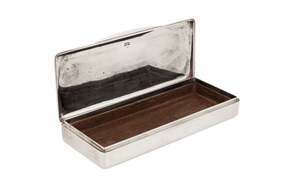 Lot 16 - A mid-20th century Norwegian sterling silver cigarette box, import marks for London 1968 by Edward Barnard