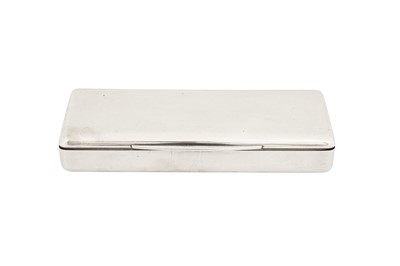 Lot 16 - A mid-20th century Norwegian sterling silver cigarette box, import marks for London 1968 by Edward Barnard