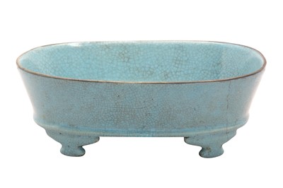 Lot 180 - A CHINESE CRACKLE-GLAZED BASIN, 20TH CENTURY OR LATER