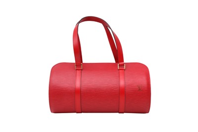 Lot 54 - Louis Vuitton Castilian Red Epi Soufflot Barrel Bag