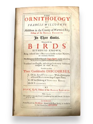 Lot 94 - Willughby. The Ornithology, first edition in English 1678