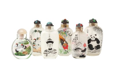 Lot 270 - SIX CHINESE INSIDE-PAINTED SNUFF BOTTLES