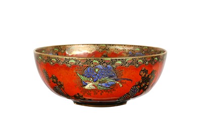 Lot 9 - A CARLTON WARE CHINESE BIRD AND CLOUD PATTERN LUSTRE BOWL