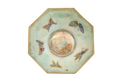 Lot 4 - A WEDGWOOD BUTTERFLY LUSTRE OCTAGONAL BOWL
