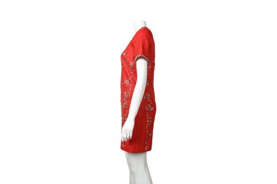 Lot 256 - Isabel Marant Red Leather Embellished Dress - Size 42