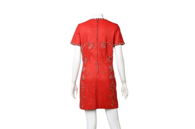 Lot 256 - Isabel Marant Red Leather Embellished Dress - Size 42