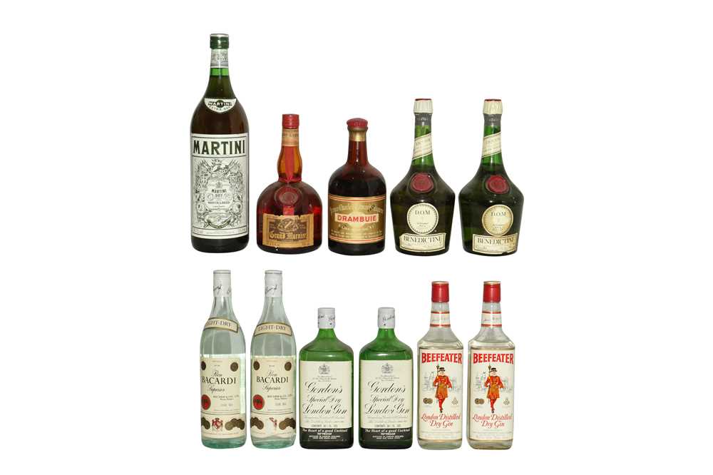 Lot 146 - Assorted Spirits, Bacardi, Gin, Martini, Benedictine etc