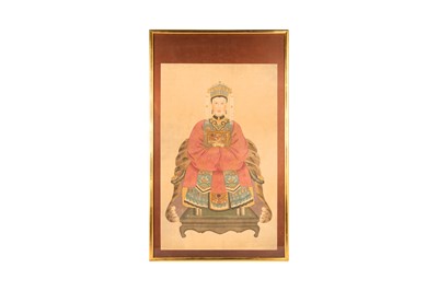 Lot 238 - TWO CHINESE ANCESTRAL PORTRAITS, 20TH CENTURY