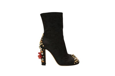 Lot 149 - Dolce & Gabbana Black Embellished Bullfight Boot - Size 38