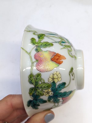 Lot 972 - A CHINESE FAMILLE-ROSE 'BITTER MELON' BOWL AND COVER