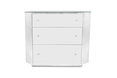 Lot 394 - A CONTEMPORARY BOW FRONT CHEST OF DRAWERS