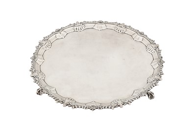 Lot 437 - A George III sterling silver salver, London 1764 by Ebenezer Coker