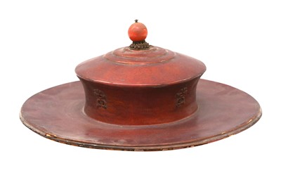 Lot 170 - A TIBETAN MONK'S RIDING HAT, TSETOP