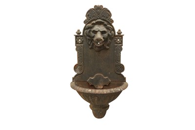 Lot 294 - A CAST IRON WATER FOUNTAIN WITH LION MASK