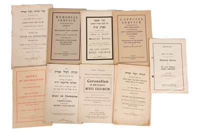Lot 25 - Judaica. Orders of Service, Royalty, various, (9)