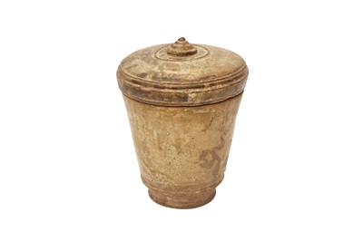 Lot 674 - A THAI GLAZED JAR AND COVER