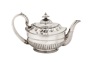 Lot 431 - A George III sterling silver teapot, London 1805 by Daniel Pontifex