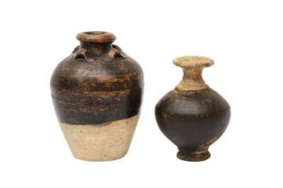 Lot 837 - TWO CHINESE BROWN-GLAZED JARS